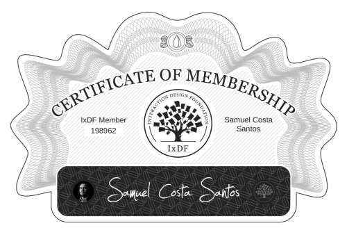 Certificate of Membership – Samuel Costa Santos