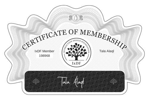 Certificate of Membership – Tala Alaql