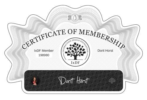 Certificate of Membership – Dorit Horst