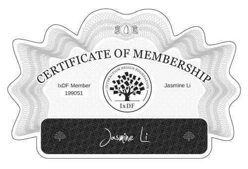 Certificate of Membership – Jasmine Li