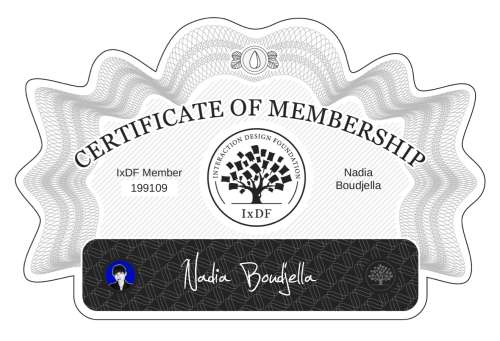 Certificate of Membership – Nadia Boudjella