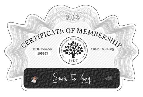 Certificate of Membership – Shein Thu Aung