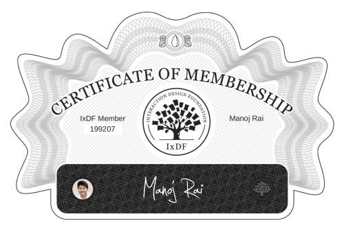 Certificate of Membership – Manoj Rai
