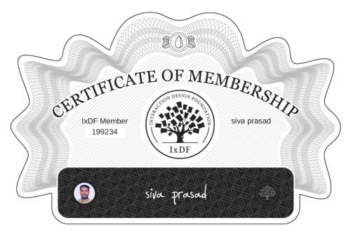 Certificate of Membership – siva prasad
