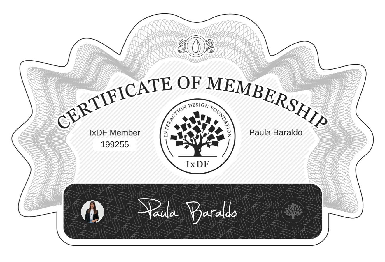 Certificate of Membership – Paula Baraldo