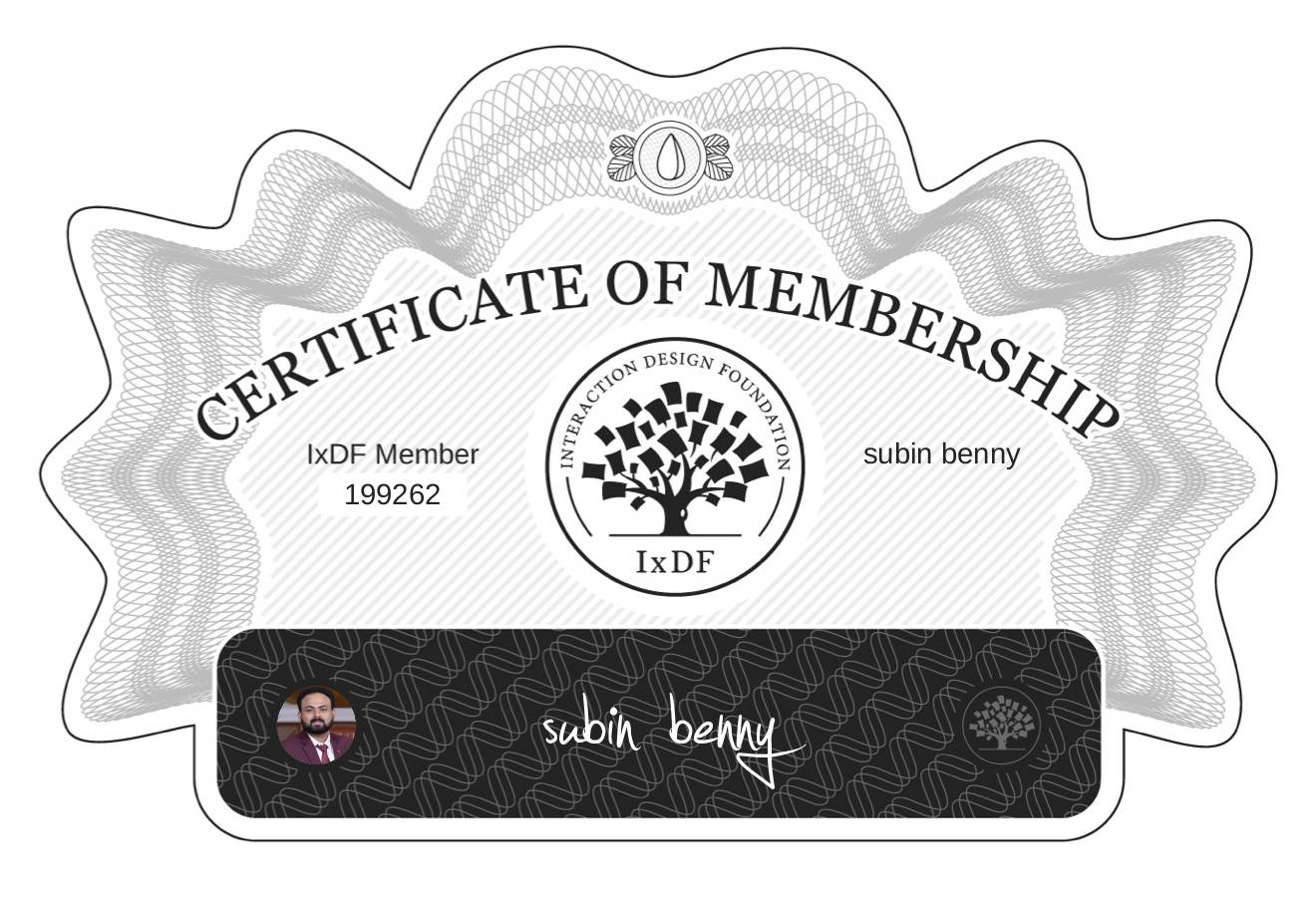 Certificate of Membership – subin benny