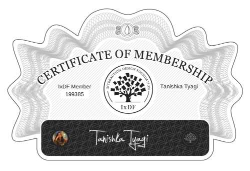 Certificate of Membership – Tanishka Tyagi