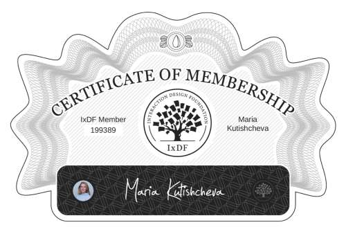 Certificate of Membership – Maria Kutishcheva