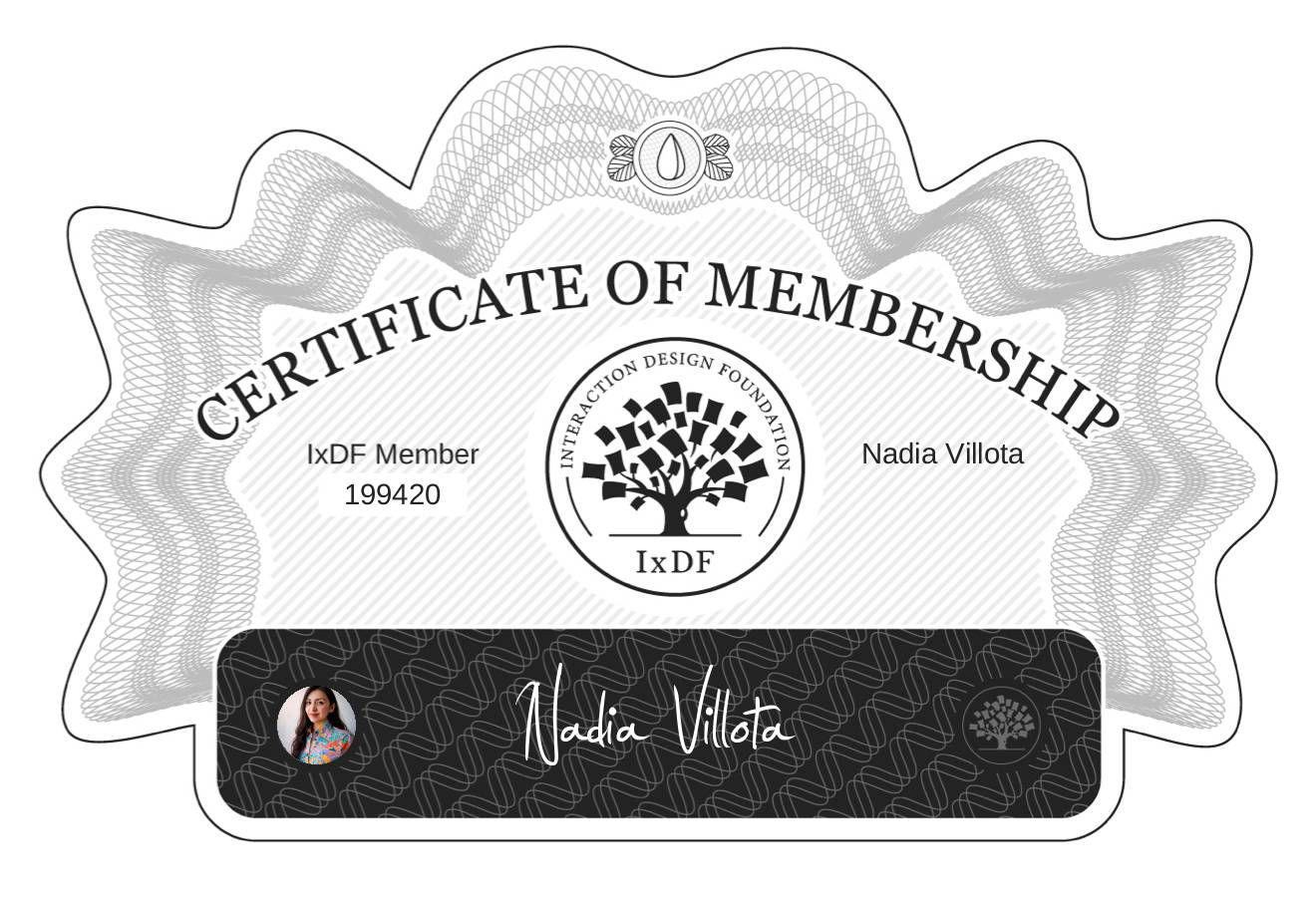 Certificate of Membership – Nadia Villota