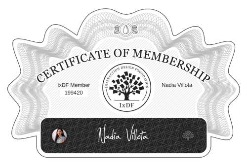 Certificate of Membership – Nadia Villota