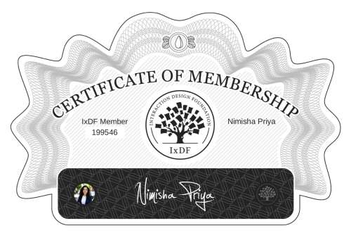 Certificate of Membership – Nimisha Priya