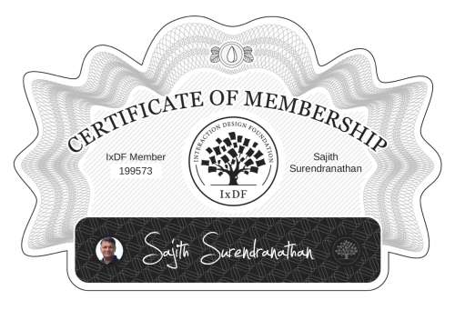 Certificate of Membership – Sajith Surendranathan