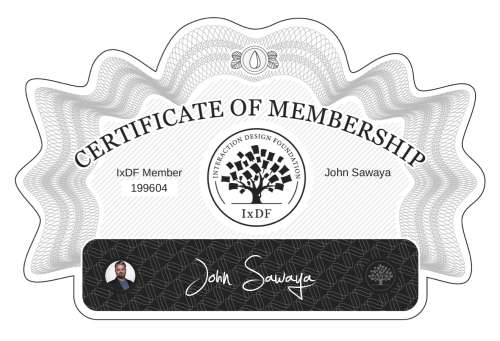Certificate of Membership – John Sawaya