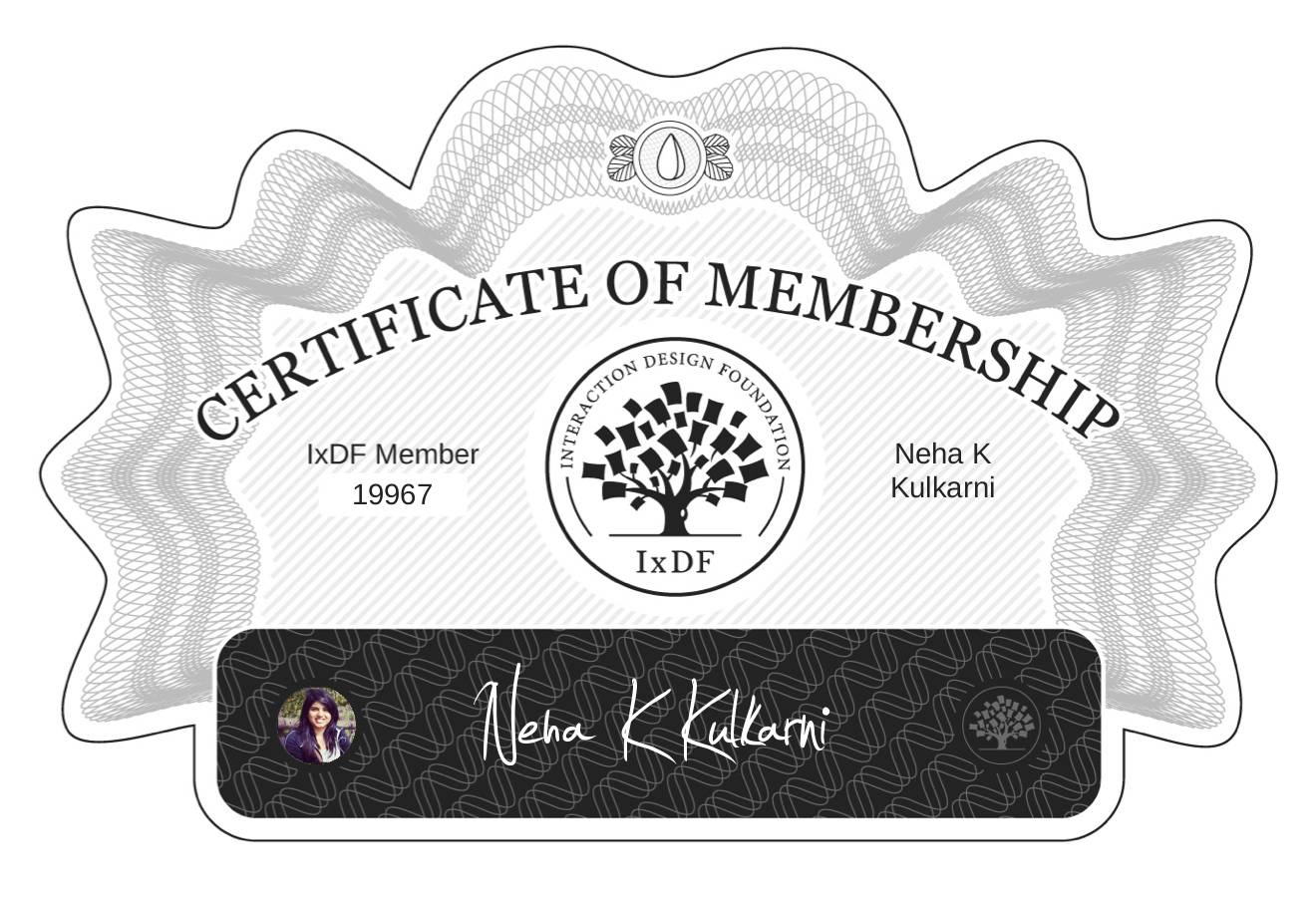 Certificate of Membership – Neha K Kulkarni