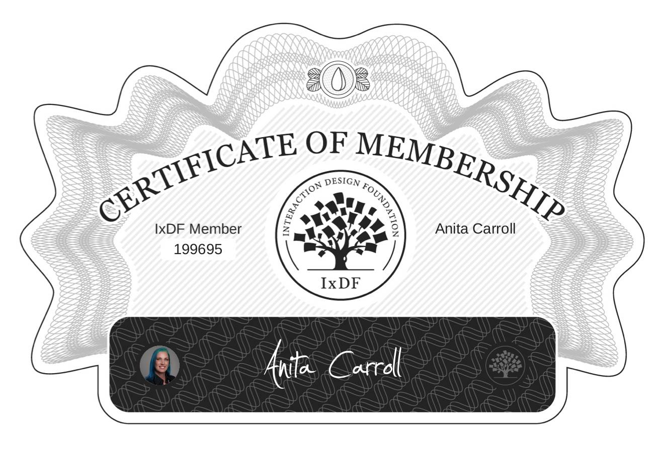 Certificate of Membership – Anita Carroll