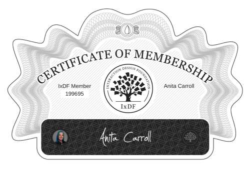 Certificate of Membership – Anita Carroll