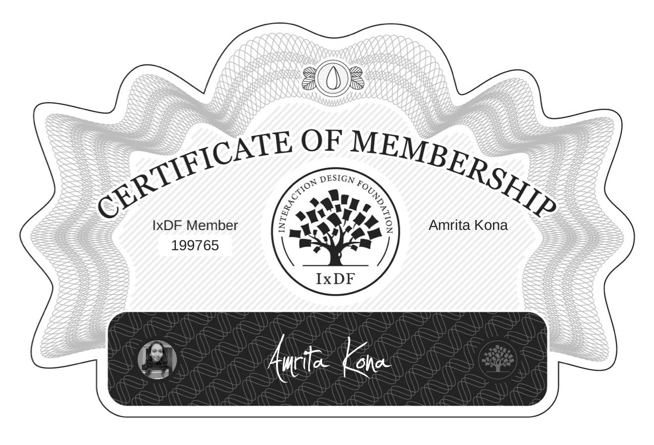 Certificate of Membership – Amrita Kona