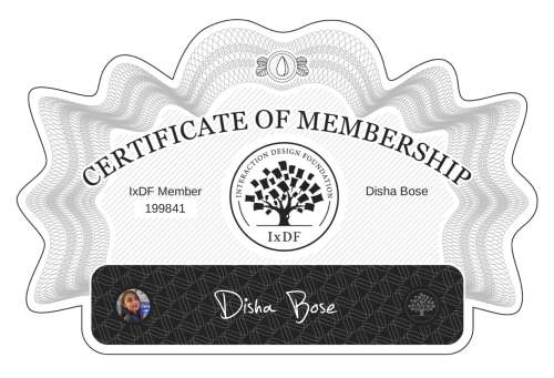 Certificate of Membership – Disha Bose