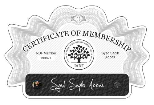 Certificate of Membership – Syed Saqib Abbas