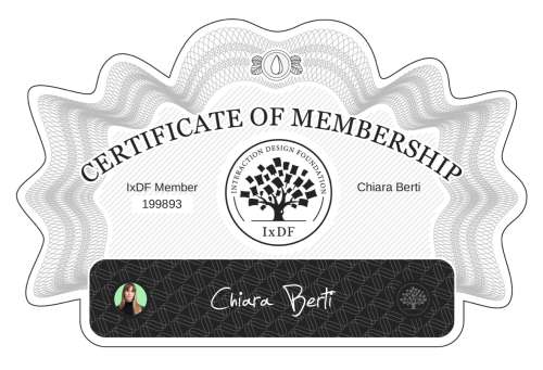 Certificate of Membership – Chiara Berti