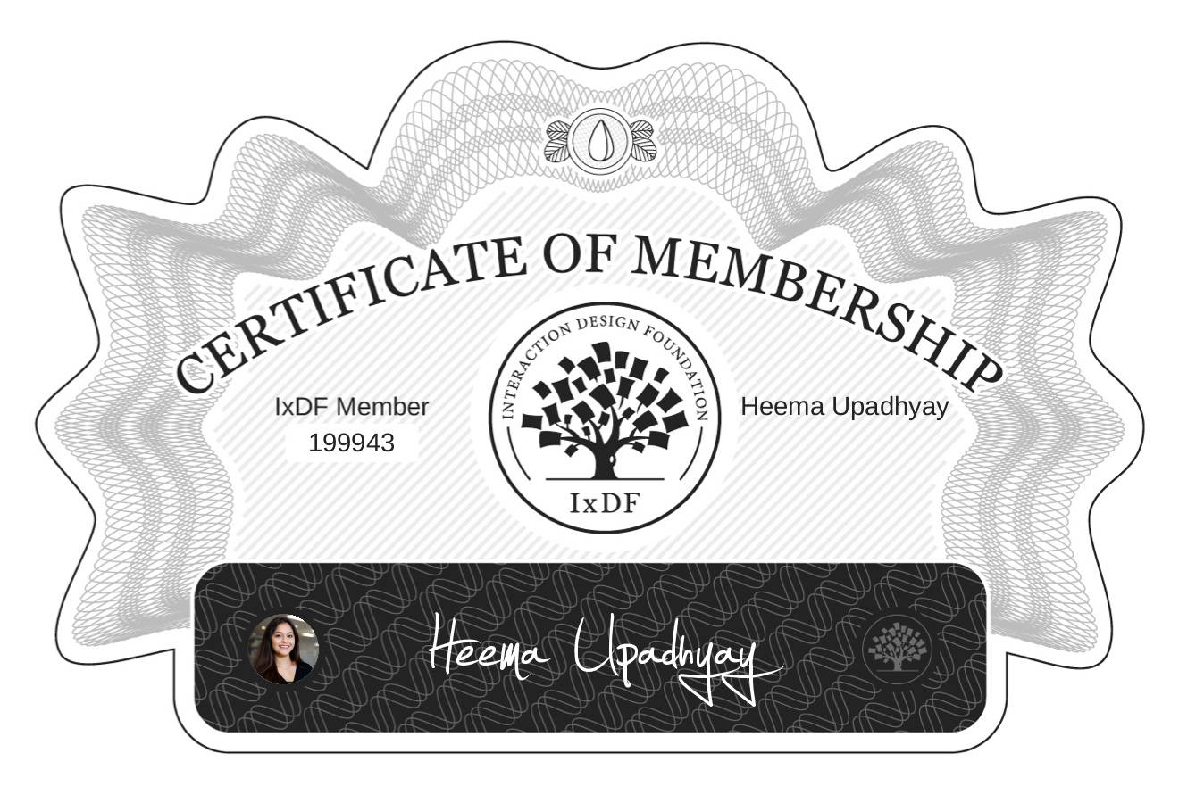 Certificate of Membership – Heema Upadhyay