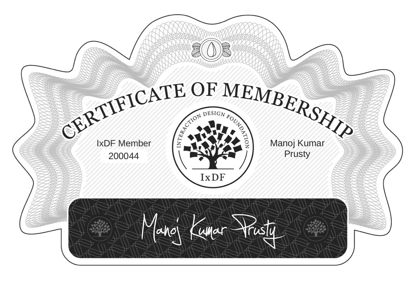 Certificate of Membership – Manoj Kumar Prusty