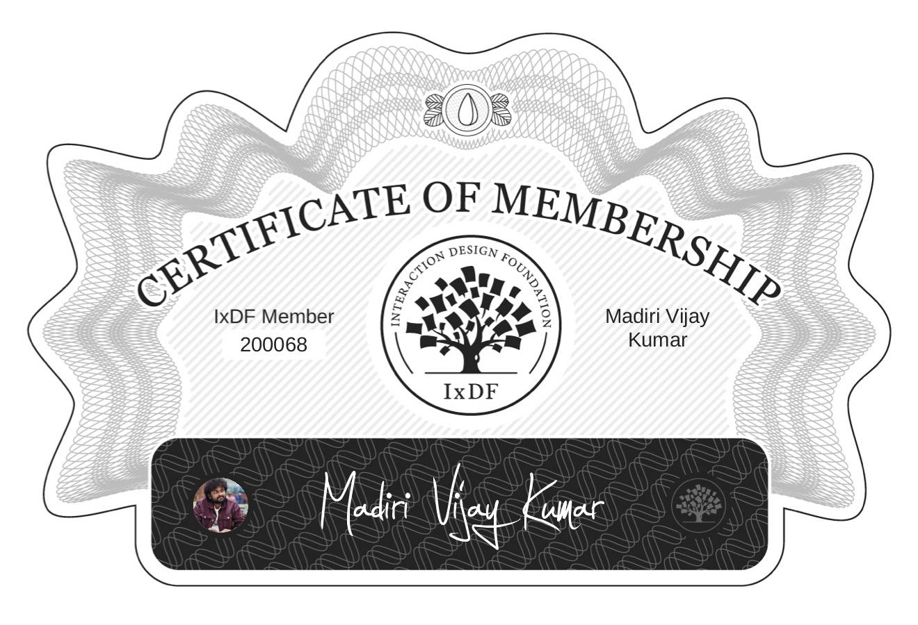 Certificate of Membership – Madiri Vijay Kumar