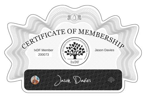 Certificate of Membership – Jason Davies