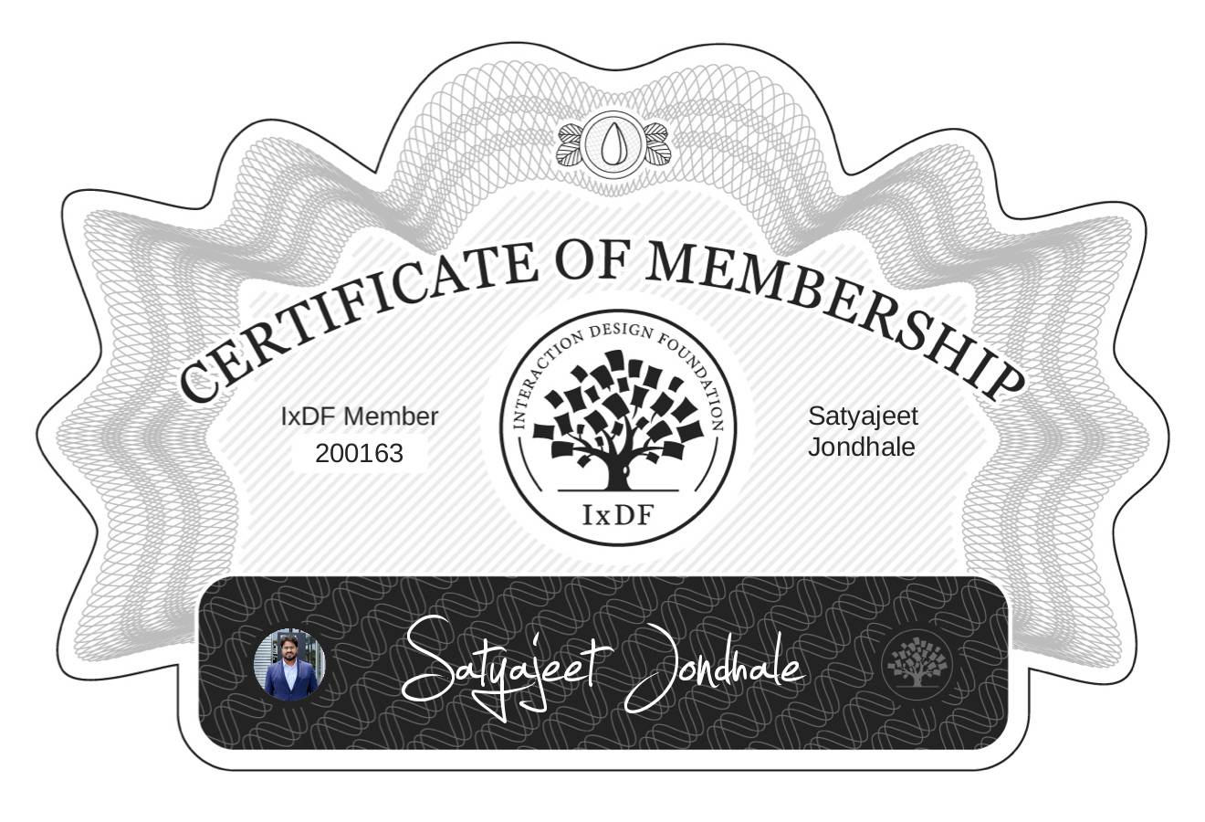 Certificate of Membership – Satyajeet Jondhale