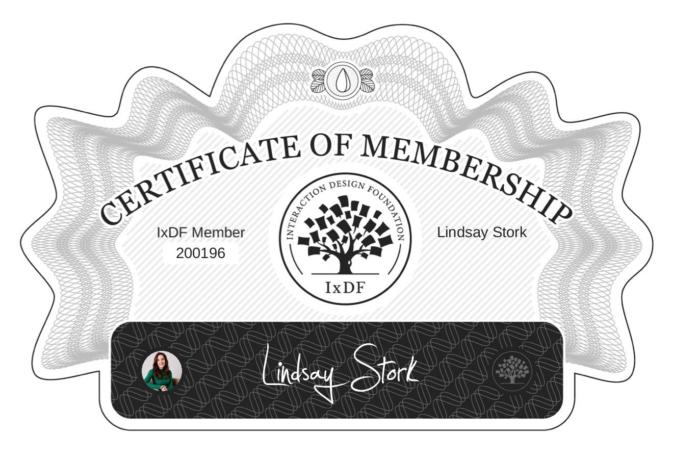 Certificate of Membership – Lindsay Stork