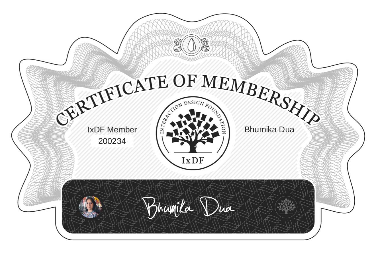 Certificate of Membership – Bhumika Dua