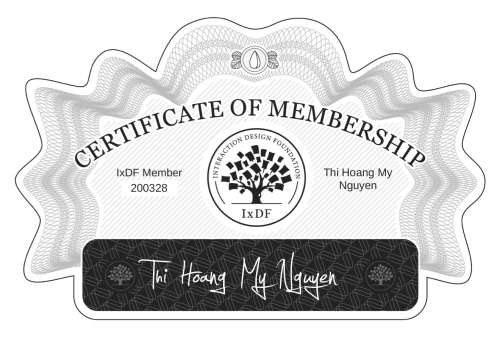 Certificate of Membership – Thi Hoang My Nguyen