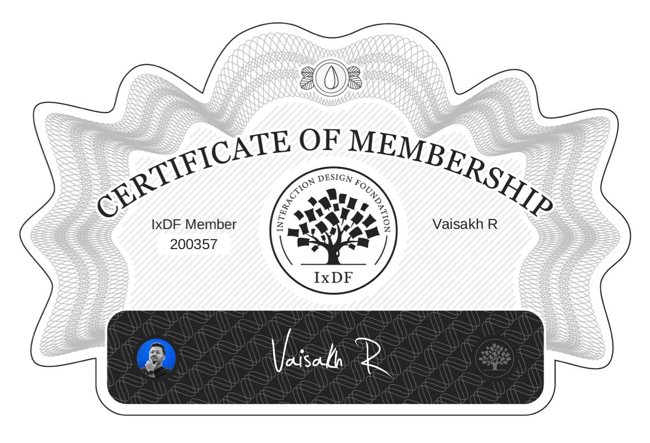 Certificate of Membership – Vaisakh R