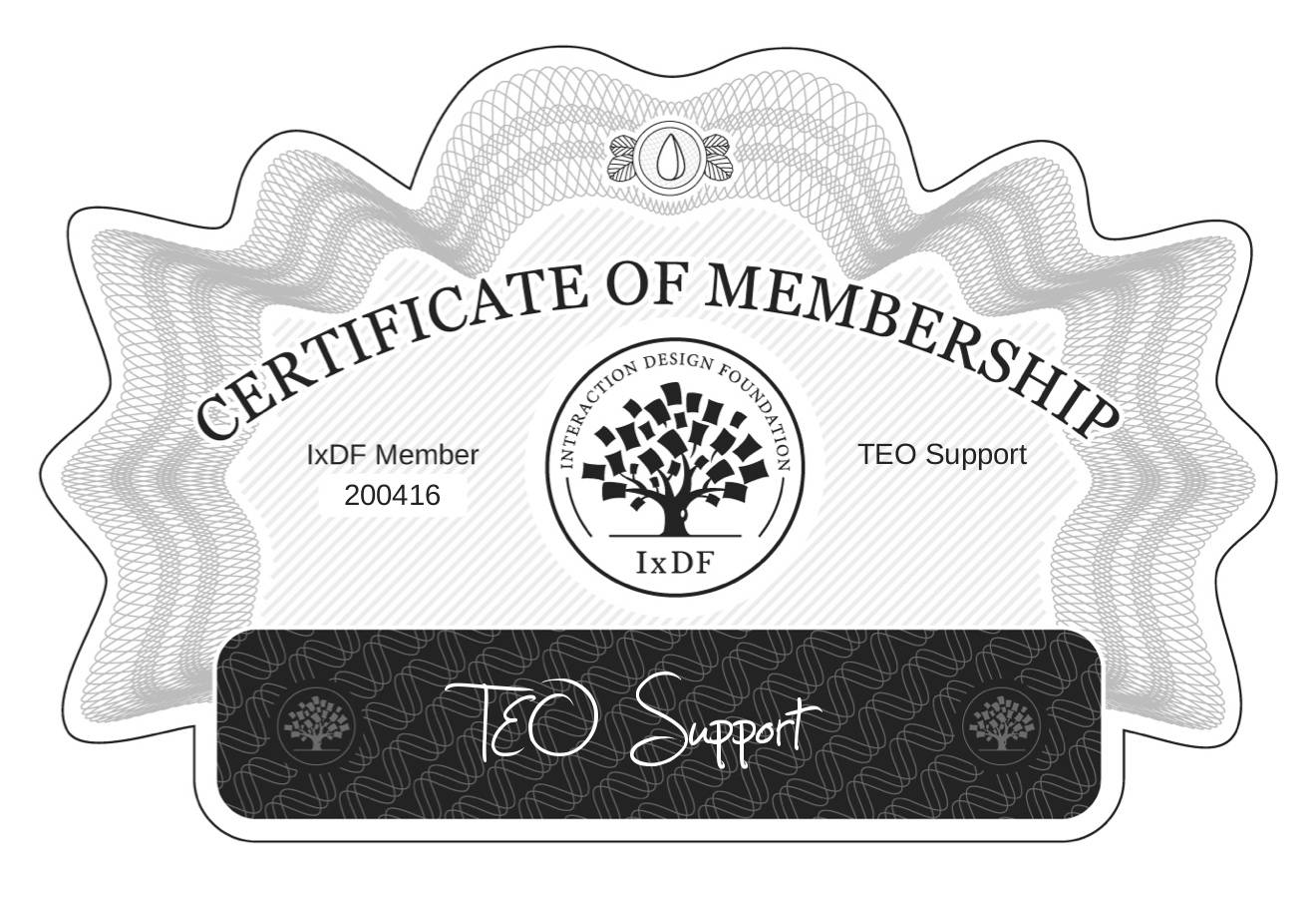 Certificate of Membership – TEO Support