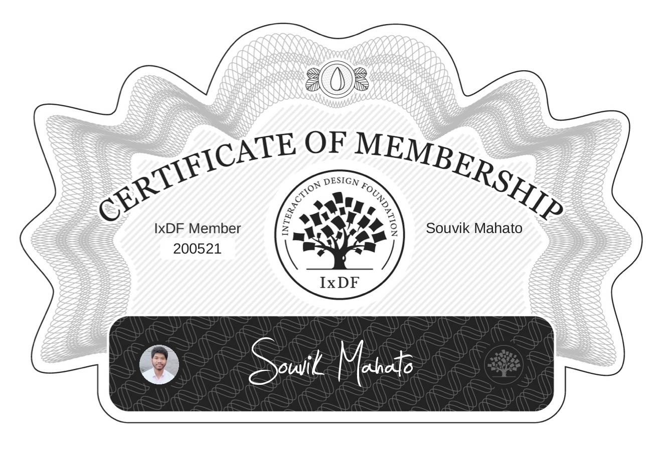Certificate of Membership – Souvik Mahato