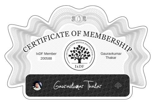 Certificate of Membership – Gauravkumar Thakar