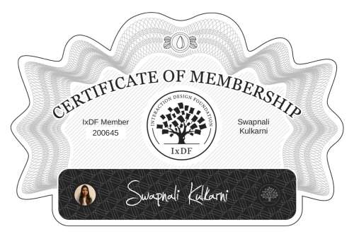 Certificate of Membership – Swapnali Kulkarni