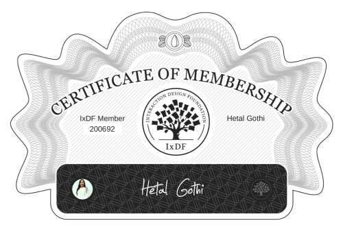 Certificate of Membership – Hetal Gothi