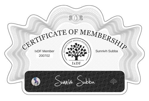 Certificate of Membership – Sunnivh Subba