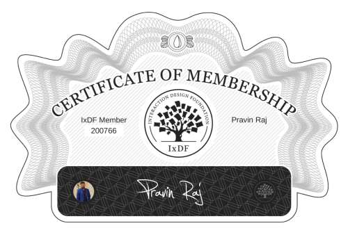 Certificate of Membership – Pravin Raj