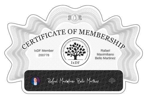 Certificate of Membership – Rafael Maximiliano Bello Martinez