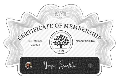 Certificate of Membership – Noopur Sankhla