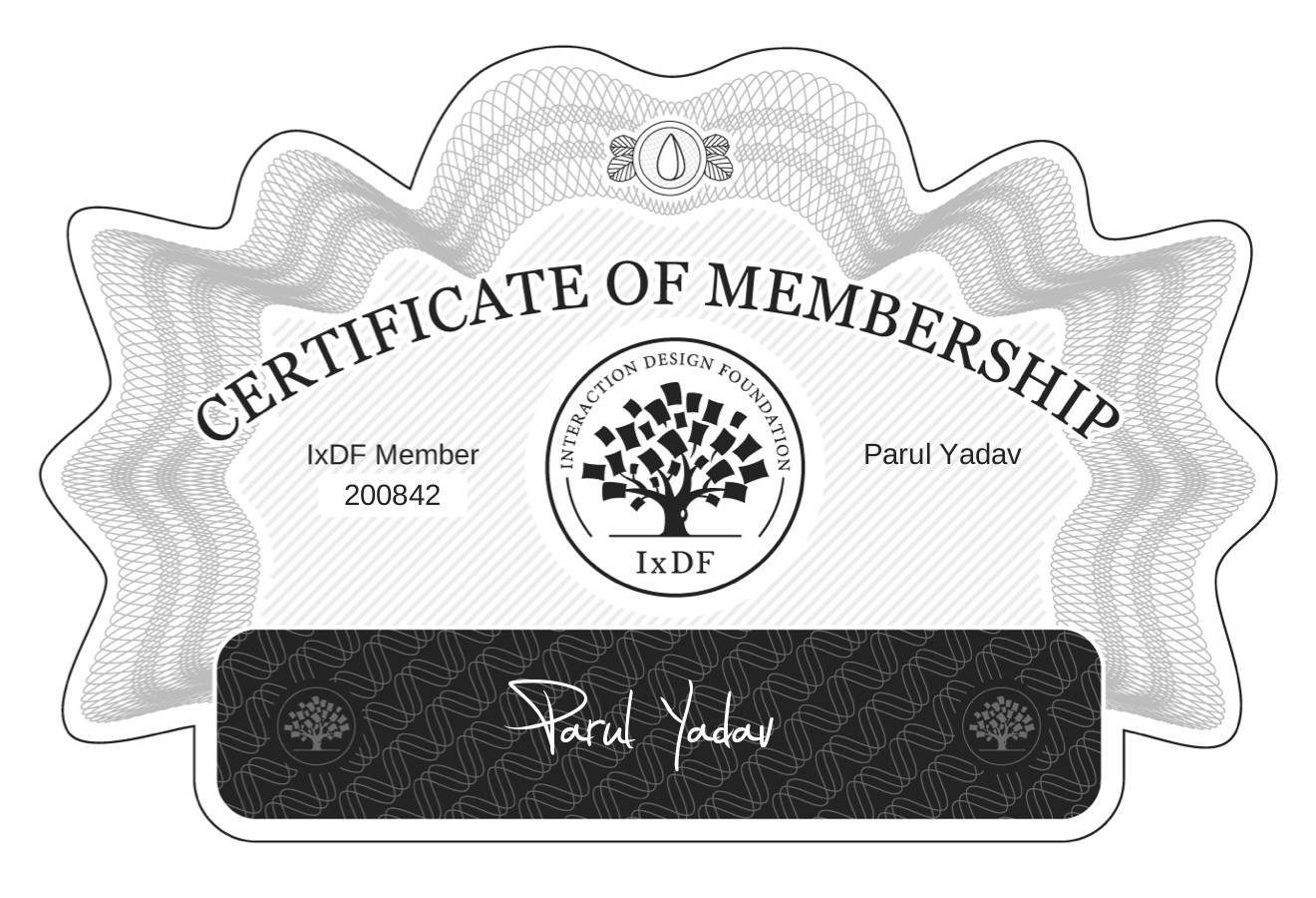 Certificate of Membership – Parul Yadav