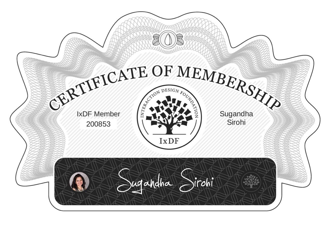 Certificate of Membership – Sugandha Sirohi