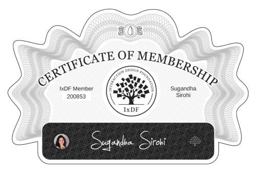 Certificate of Membership – Sugandha Sirohi