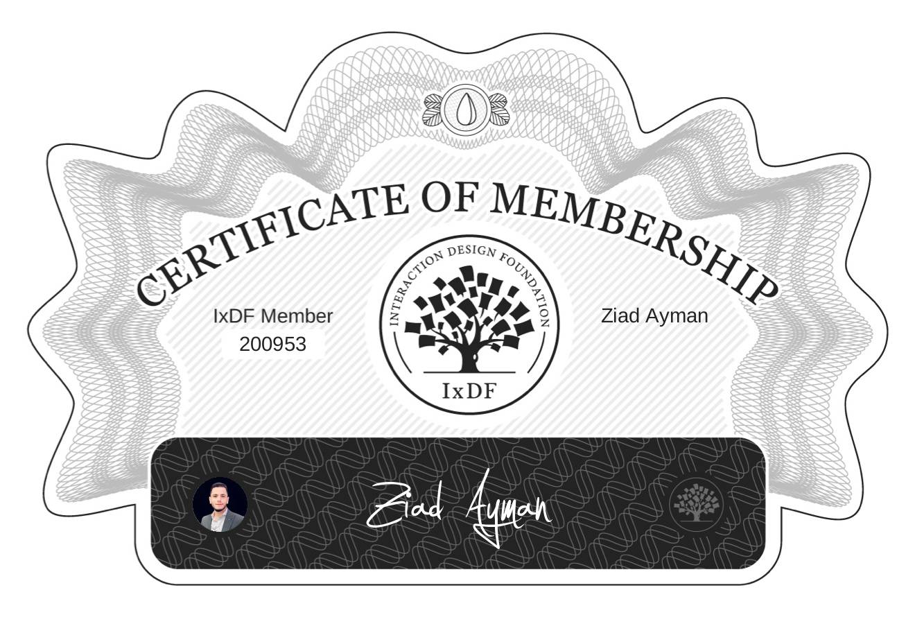 Certificate of Membership – Ziad Ayman