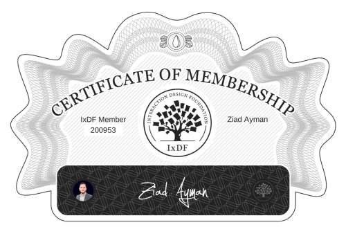 Certificate of Membership – Ziad Ayman