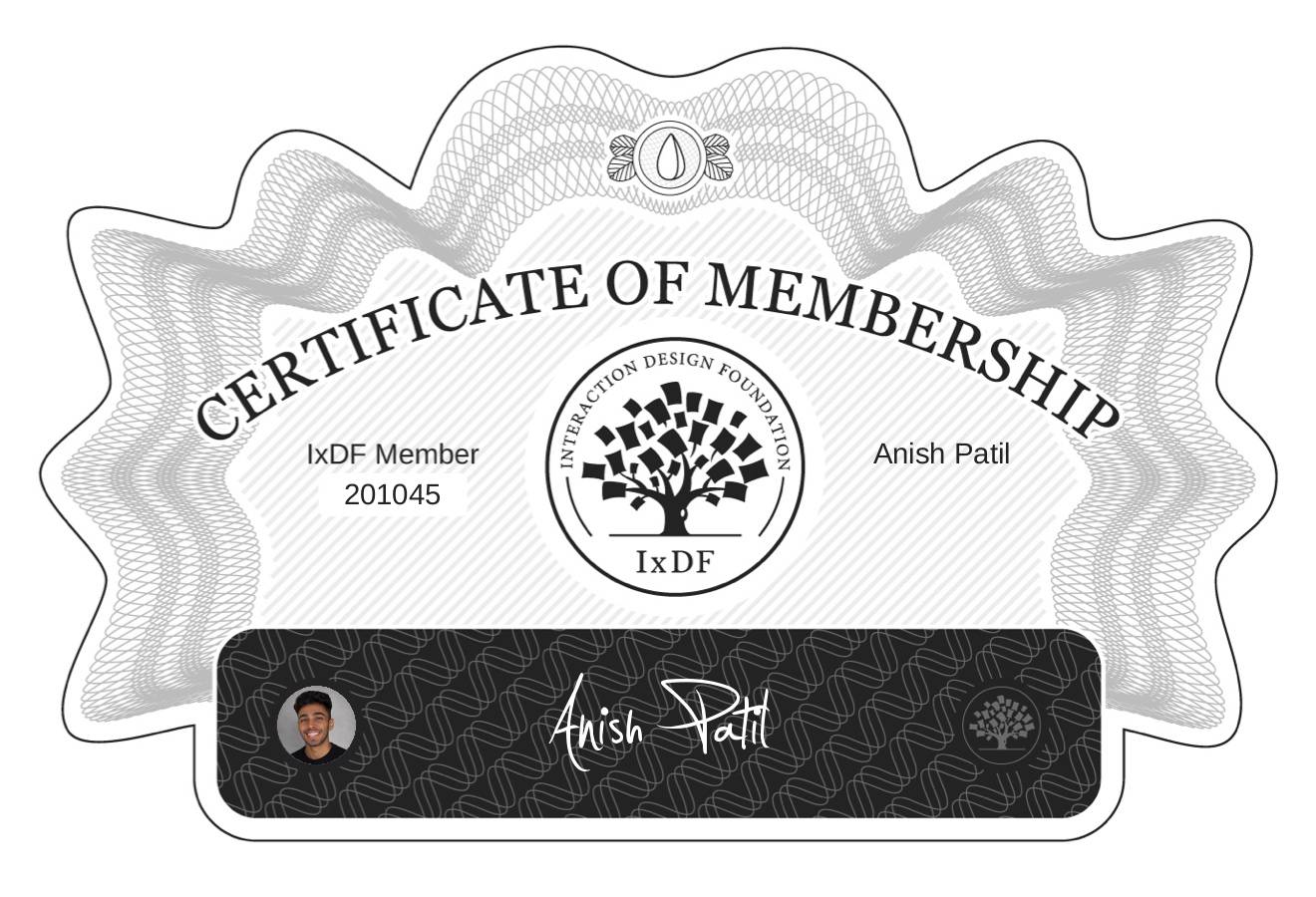 Certificate of Membership – Anish Patil