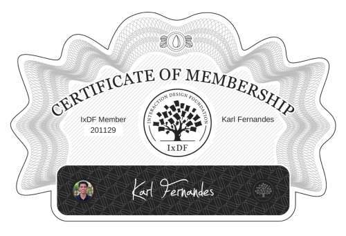 Certificate of Membership – Karl Fernandes