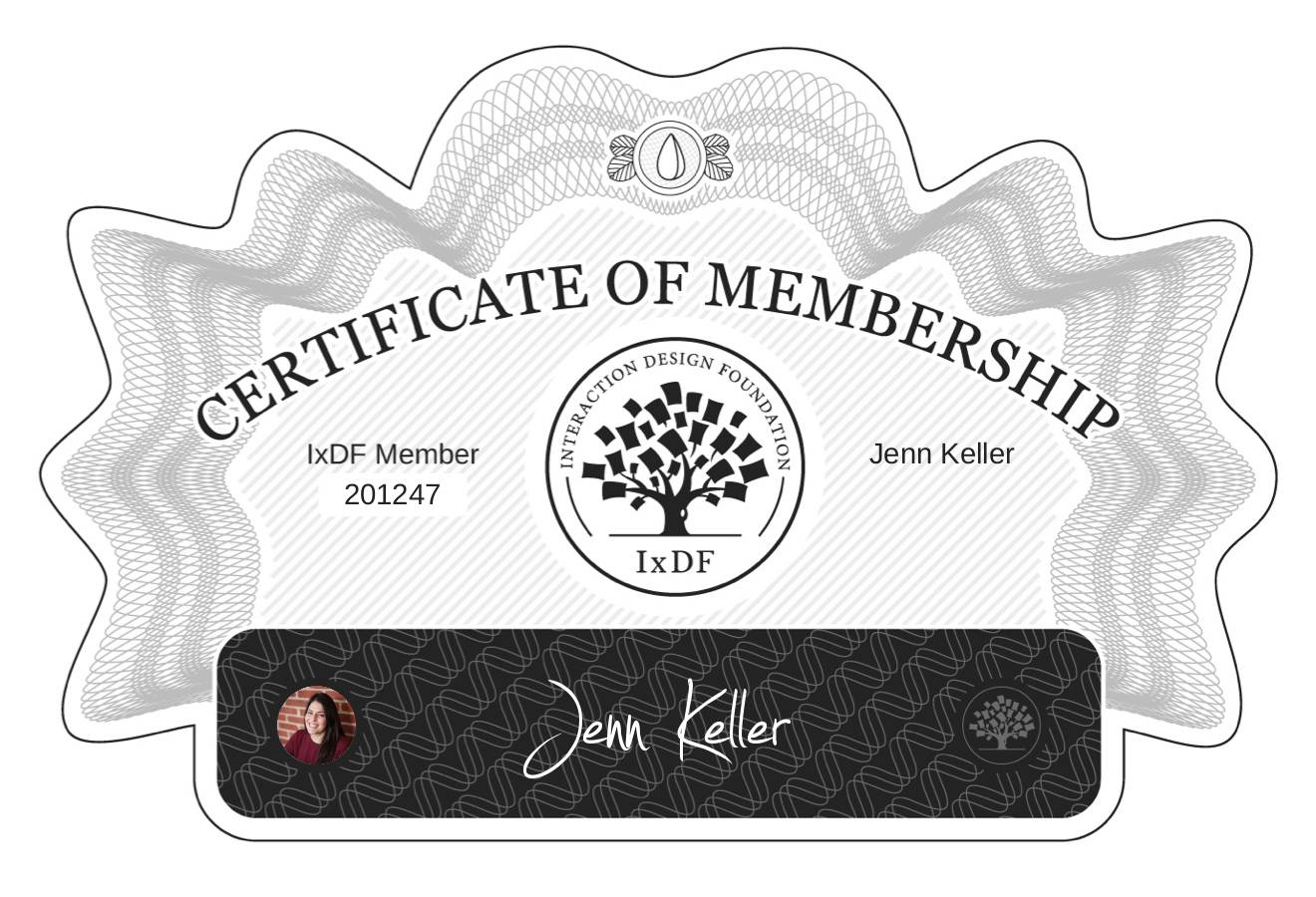 Certificate of Membership – Jenn Keller